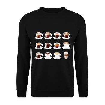 Die leckere Welt des Kaffee - Kaffee - Unisex Pullover - Schwarz - Vorne - Alina (178cm) & Michal (187cm)