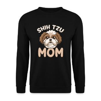 Shih Tzu Mom - lustige süße Hundebesitzer Mama Geschenk - Unisex Pullover - Schwarz - Vorne - Alina (178cm) & Michal (187cm)