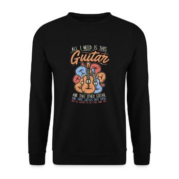 Funny Guitar Player Guitarist Music Addiction Gift - Unisex Sweatshirt - black - Front - Alina (178cm) & Michal (187cm)