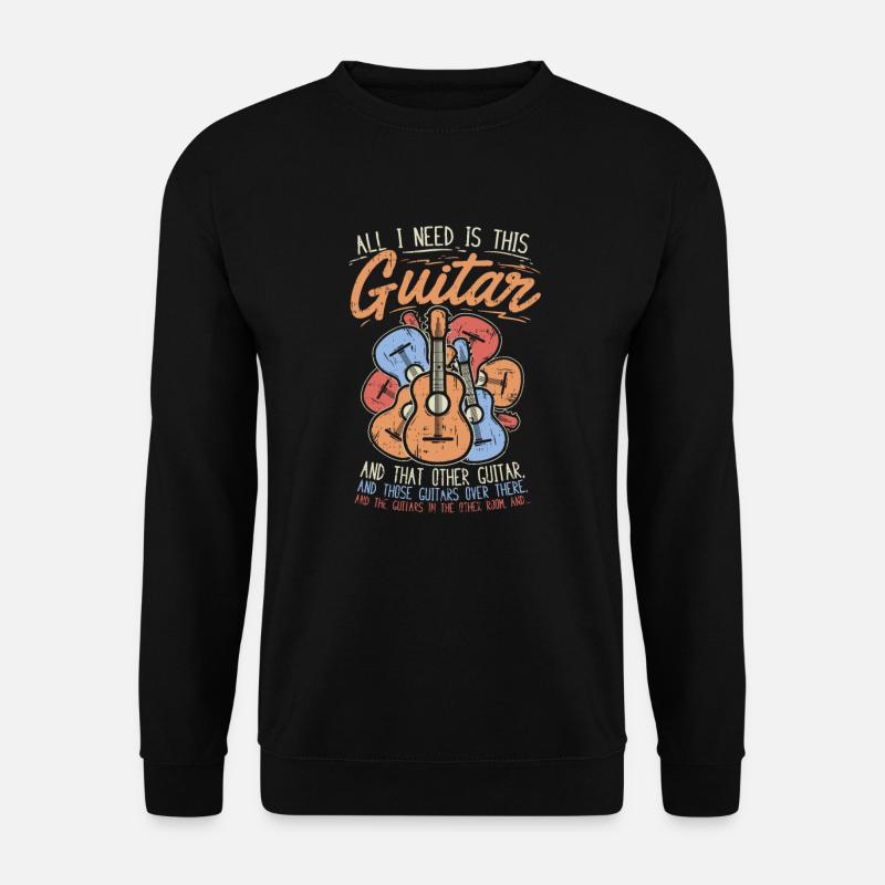 Lustiges Gitarrist-Gitarrist-Musik-Sucht-Geschenk - Unisex Pullover - Schwarz
