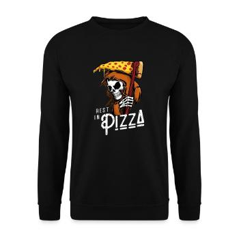 Rest In Pizza - Funny Fast Food Grim Reaper Gift - Unisex Sweatshirt - black - Front - Alina (178cm) & Michal (187cm)