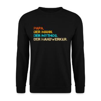 Handwerker Papa - Unisex Pullover - Schwarz - Vorne - Alina (178cm) & Michal (187cm)