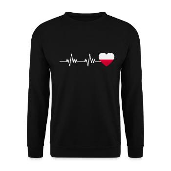 Poland heart flag flag - Unisex Sweatshirt - black - Front - Alina (178cm) & Michal (187cm)