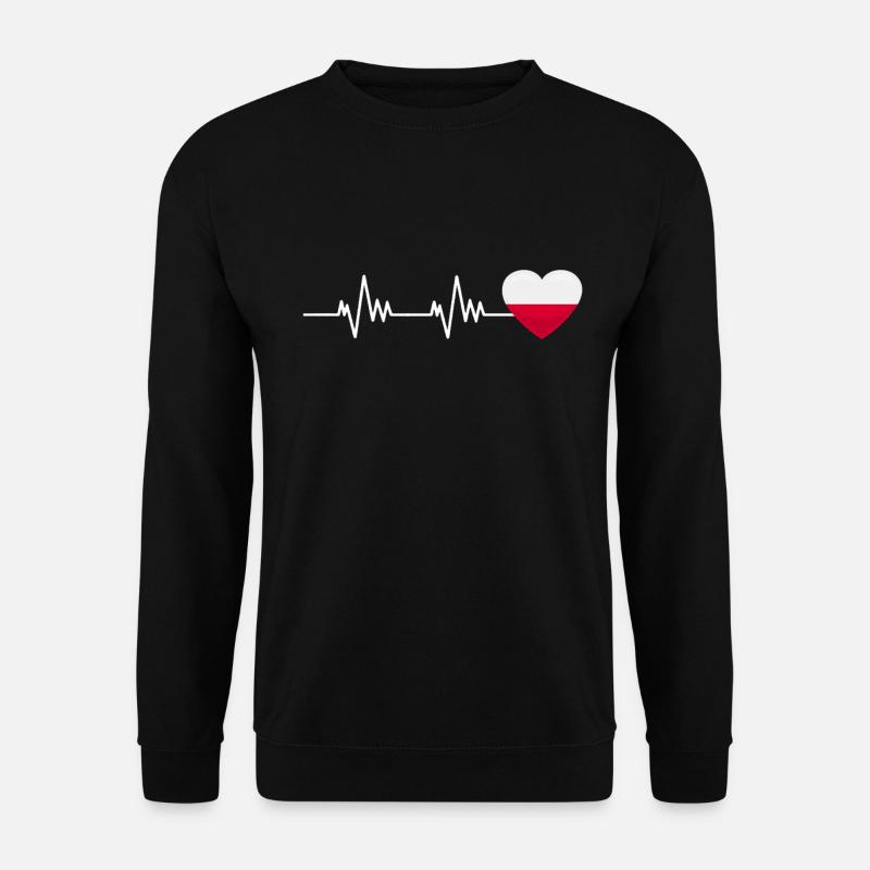Poland heart flag flag - Unisex Sweatshirt - black