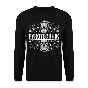 Pyrotechnics Rockets Pyro - Unisex Sweatshirt - black - Front - Alina (178cm) & Michal (187cm)