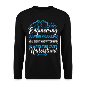 Engineer Mechanical Engineering Electrical Engineering Gift - Unisex Sweatshirt - black - Front - Alina (178cm) & Michal (187cm)