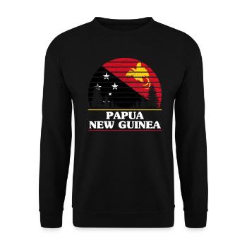 Papua-Neuguinea - Unisex Pullover - Schwarz - Vorne - Alina (178cm) & Michal (187cm)