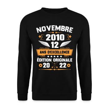 Novembre 2010 Idée Cadeau D'anniversaire 12 Ans - Sweat-shirt Unisexe - noir - Devant - Alina (178cm) & Michal (187cm)