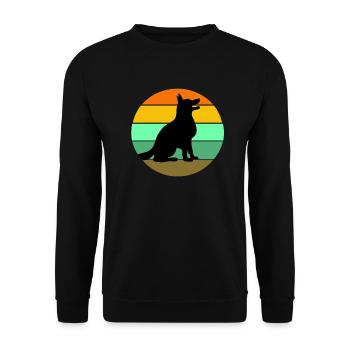 Dog Dog Owner Dog Vintage Retro Design - Unisex Pullover - Schwarz - Vorne - Alina (178cm) & Michal (187cm)
