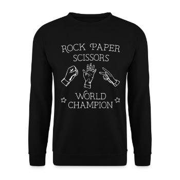 Rock Paper Scissors World Champion - Unisex Sweatshirt - black - Front - Alina (178cm) & Michal (187cm)