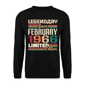 Février 1966 Cadeau d’anniversaire Février 1966 - Sweat-shirt Unisexe - noir - Devant - Alina (178cm) & Michal (187cm)