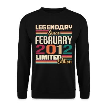February 2012 Birthday Present February 2002 - Unisex Sweatshirt - black - Front - Alina (178cm) & Michal (187cm)