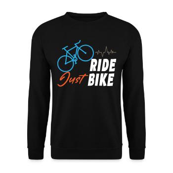 Just Ride Bike - Unisex Pullover - Schwarz - Vorne - Alina (178cm) & Michal (187cm)
