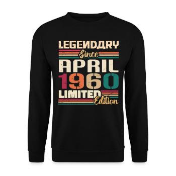 Legenden Werden Im April 1960 Geboren - 1960 - Unisex Pullover - Schwarz - Vorne - Alina (178cm) & Michal (187cm)
