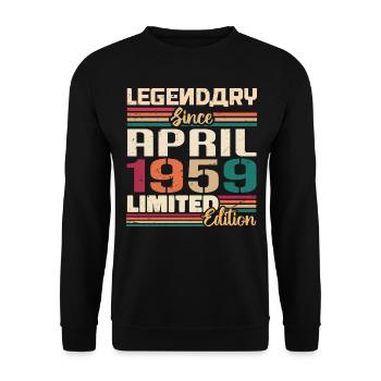 Legenden Werden Im April 1959 Geboren - 1959 - Unisex Pullover - Schwarz - Vorne - Alina (178cm) & Michal (187cm)