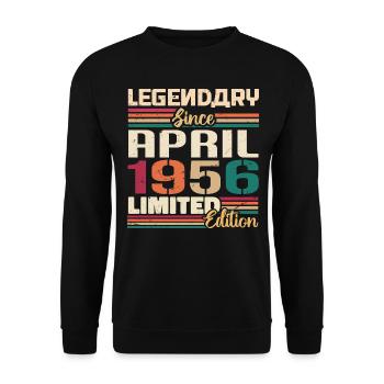 Les légendes sont nées en avril 1956 - 1956 - Sweat-shirt Unisexe - noir - Devant - Alina (178cm) & Michal (187cm)