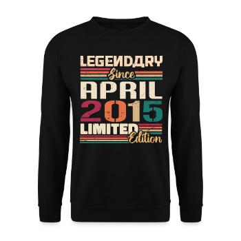 Legenden Werden Im April 2015 Geboren - 2015 - Unisex Pullover - Schwarz - Vorne - Alina (178cm) & Michal (187cm)
