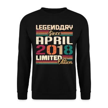 Legenden Werden Im April 2018 Geboren - 2018 - Unisex Pullover - Schwarz - Vorne - Alina (178cm) & Michal (187cm)