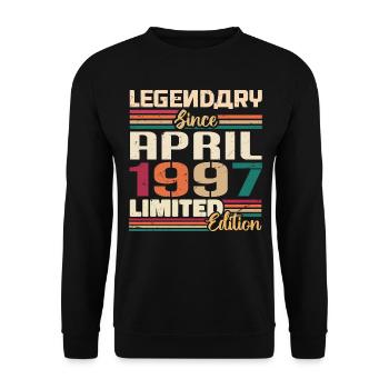 Legenden Werden Im April 1997 Geboren - 1997 - Unisex Pullover - Schwarz - Vorne - Alina (178cm) & Michal (187cm)