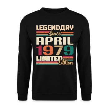 Legenden Werden Im April 1979 Geboren - 1979 - Unisex Pullover - Schwarz - Vorne - Alina (178cm) & Michal (187cm)