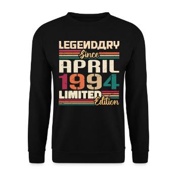 Legenden Werden Im April 1994 Geboren - 1994 - Unisex Pullover - Schwarz - Vorne - Alina (178cm) & Michal (187cm)