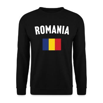 Drapeau de la Roumanie - Sweat-shirt Unisexe - noir - Devant - Alina (178cm) & Michal (187cm)