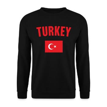 Turkey Flag - Unisex Sweatshirt - black - Front - Alina (178cm) & Michal (187cm)