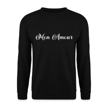 Mon amour - Cadeau saint valentin. Cadeau couple. - Sweat-shirt Unisexe - noir - Devant - Alina (178cm) & Michal (187cm)