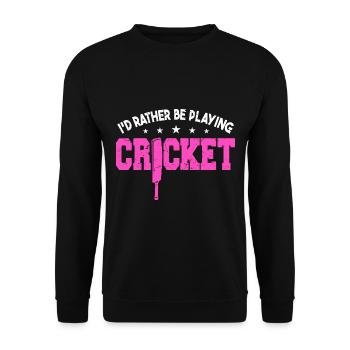 I'd Rather Be Playing Cricket - Unisex Sweatshirt - black - Front - Alina (178cm) & Michal (187cm)