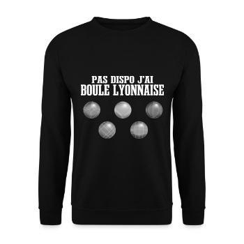 Slogan Boule Lyonnaise Humour - Sweat-shirt Unisexe - noir - Devant - Alina (178cm) & Michal (187cm)