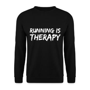 Running Is Therapy - Unisex Sweatshirt - black - Front - Alina (178cm) & Michal (187cm)