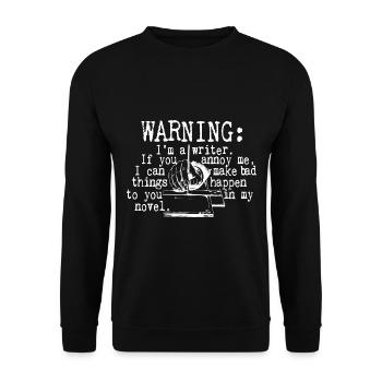 Ich bin ein Schriftsteller | Autor | Schreiben | Journalist - Unisex Pullover - Schwarz - Vorne - Alina (178cm) & Michal (187cm)
