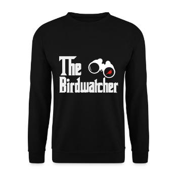 The Birdwatche the Godfather Ornithologist - Unisex Sweatshirt - black - Front - Alina (178cm) & Michal (187cm)
