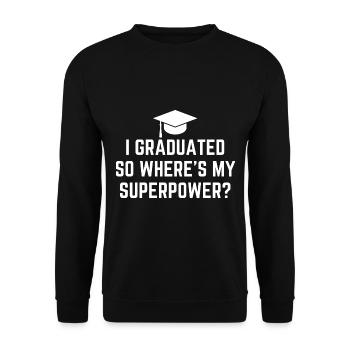 Geschenk Abschluss College High School - Unisex Pullover - Schwarz - Vorne - Alina (178cm) & Michal (187cm)
