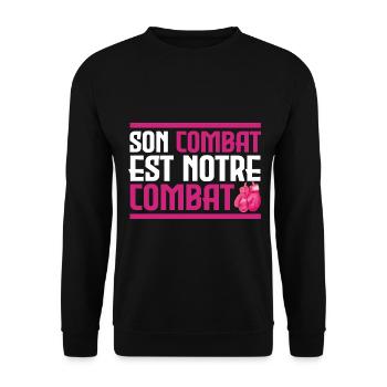 His fight is our fight - Cancer - Unisex Sweatshirt - black - Front - Alina (178cm) & Michal (187cm)