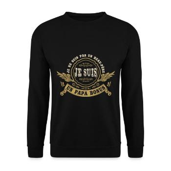 Je Suis Un Papa Bonus - Sweat-shirt Unisexe - noir - Devant - Alina (178cm) & Michal (187cm)