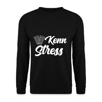 Keinen Stress - Kenn Stess Geschenk Pfalz Pfälzer - Unisex Pullover - Schwarz - Vorne - Alina (178cm) & Michal (187cm)