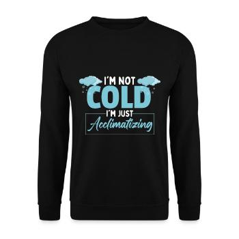 Wetterfrosch | Meteorologe | Britisches Wetter - Unisex Pullover - Schwarz - Vorne - Alina (178cm) & Michal (187cm)