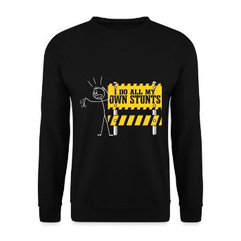 Je fais toutes mes cascades | Bras cassé - Sweat-shirt Unisexe - noir - Devant - Alina (178cm) & Michal (187cm)