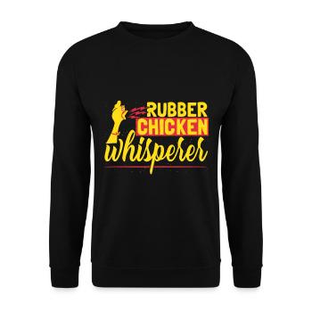Gummi-Hühnerflüsterer - Unisex Pullover - Schwarz - Vorne - Alina (178cm) & Michal (187cm)