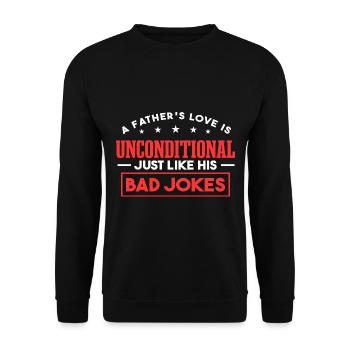 Fête des Pères | Papa | Papa | Grand-père | Père - Sweat-shirt Unisexe - noir - Devant - Alina (178cm) & Michal (187cm)