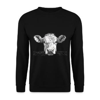 Kuh - Unisex Pullover - Schwarz - Vorne - Alina (178cm) & Michal (187cm)