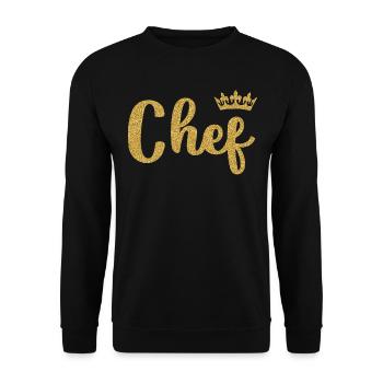 Chef - Unisex Pullover - Schwarz - Vorne - Alina (178cm) & Michal (187cm)