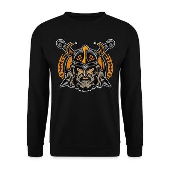 Wikinger Odin | Rabengott Krieger Walhalla Valknut - Unisex Pullover - Schwarz - Vorne - Alina (178cm) & Michal (187cm)