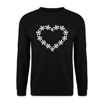 Herz - Unisex Pullover - Schwarz - Vorne - Alina (178cm) & Michal (187cm)