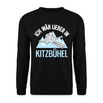 Ich Wär Lieber In Kitzbühel Skifahren Skifahrer - Unisex Pullover - Schwarz - Vorne - Alina (178cm) & Michal (187cm)