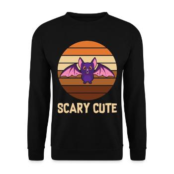 Halloween Fledermaus - Unisex Pullover - Schwarz - Vorne - Alina (178cm) & Michal (187cm)