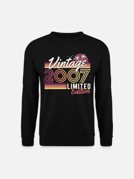 2007 Jahrgang geboren Vintage Retro Geburtstag - Unisex Pullover - Schwarz