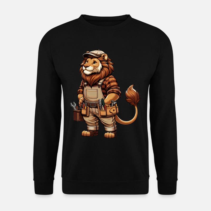 Cute Lion Craftsman - Unisex Sweatshirt - black