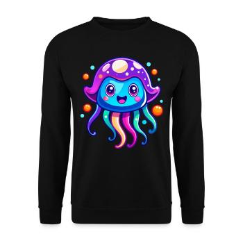 Méduse mignonne - Sweat-shirt Unisexe - noir - Devant - Alina (178cm) & Michal (187cm)